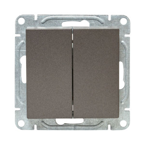 Механизм выключателя, двухклавишный, кнопочный, мокко Эпика EKF UP1-SWM-23