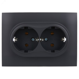 SKANDY Розетка 2-местная с заземлением без защитных шторок 16А в сборе SK-R08T титан IEK SK-R21-16-K48-F