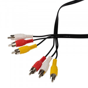 Шнур 3 RCA - 3 RCA, 5м, черный 17-0205