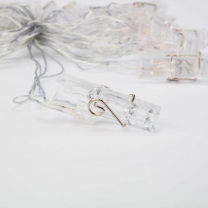 Гирлянда светодиодная Прищепки 30 LED, 5 м, теплый белый цвет свечения 303-032