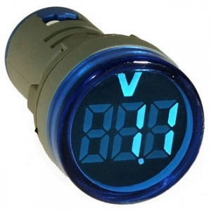 DMS-134, Цифровой LED вольтметр AC 20-500В, AD16-22VMC, синий, установка на панель в отв d=22мм