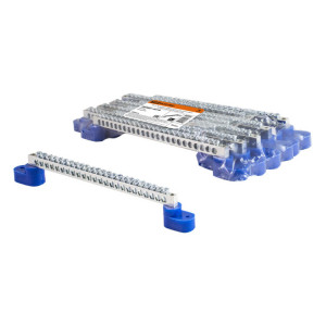 Шина "N" нулевая 6х9мм на двух угл. изоляторах 24 групп никелированная SQ0801-0316