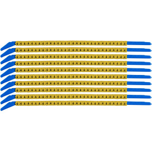 brd333204, SCNG-13-4 клипсы жёлтые, 300шт/упак, для провода 3,4-3,8мм диаметра, легенда 4