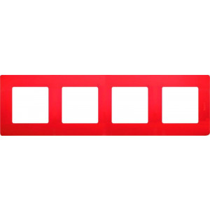 ETIKA Рамка 4 поста красная 672534