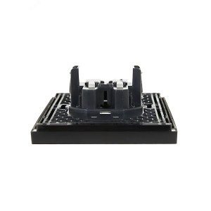 Розетка 2-м СП FORTE&PIANO FP126 10А без заземл. без защ. шторок безвинт. крепл. черн. IEK FP-R20-10-1-K02