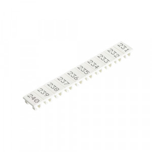 Маркировка для клемм (полоска) 9705A/5/10 B 231-240, Маркировочные шильдики, для клемм сечением 2,5 мм.кв., боковая / верхняя, 10 шильдиков, нанесенные символы: 231...240, с горизонтальным расположением, размер шильдика: 4,8 x 8,3 мм, цвет: белый