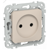 FLITE Розетка без заземления без защитных шторок безвинтовое крепление 10А РС01-1-ФлЛ льняной IEK FI-R10-10-1-K88