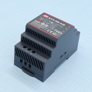 KNX-20E-640, AC-DC для системы KNX, 19.2Вт, вход 180…264V AC, 47…63Гц /254…370В DC, выход 30В/640мA, интегр. шина KNX, изоляция 3750В AC, пласт. корпус на DIN-рейку 54х90х55мм, -30…+70°С