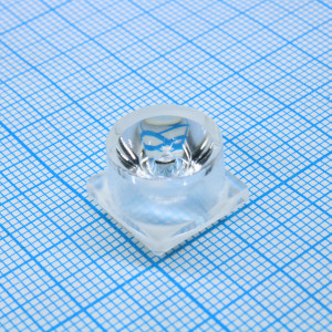 AVE14D9H17G, Линза с клеевой основой для светодиода 3535/3030, ~17°, 14x14мм H:8,7мм, PMMA