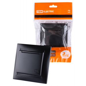 Розетка 2П+З 16А 250В IP44 с защ. шт. с крышкой графит "Лама" SQ1815-0614