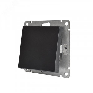 Выключатель одноклавишный UNIVersal серия Афина, с/у, 10А, 220В, графит (еврослот), механизм A0021-Gr