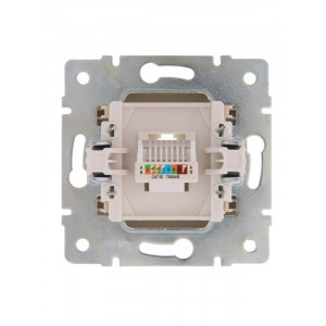 Розетка компьютерная 1-м СП Karina RJ45 механизм крем. 707-0388-139