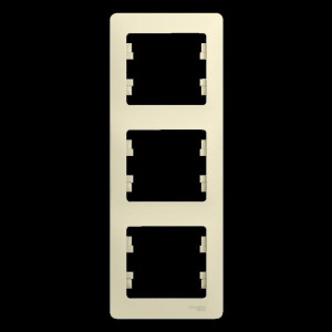 Рамка 3-м Glossa вертикал. беж. SE GSL000207