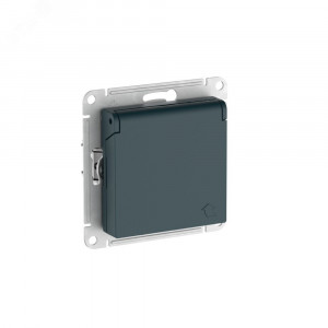 ATLASDESIGN РОЗЕТКА с заземлением со шторкой с крышкой, 16А, IP20, быстрозажимные клеммы, ИЗУМРУД ATN000846S