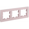 BRITE Рамка 3-мест. РУ-3-2-Бр стекло розовый матовый BR-M32-G-31-K14