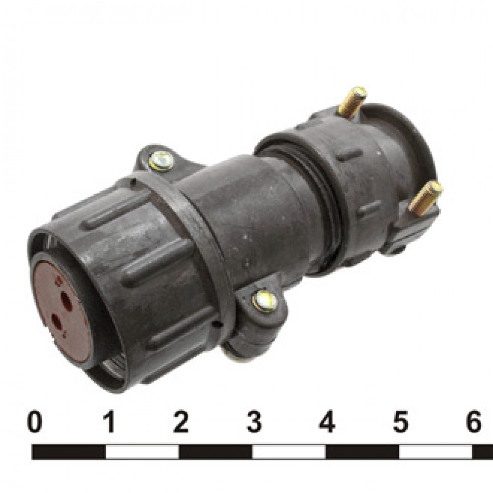 Изображение товара Цилиндрическая низкочастотная розетка SZC ШР20П2НШ6 - надежное соединение