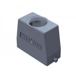 Крышка разъема 76.362.4035.1, Крышка разъема на кабель, типоразмер 16B, высокое исполнение, без уплотнителя, 1 отверстие с резьбой для кабельных вводов M40x1,5, с верхним расположением, без защелки (упоры под одну защелку), материал корпуса: алюминиевый сплав