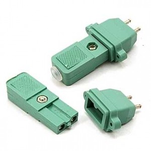 AC-029, Разъем питания AC, комплект вилка приборная-розетка кабельная 2-х полюсные, 3А 240В