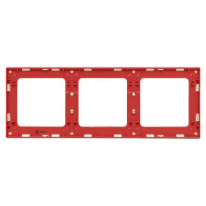 Стокгольм Рамка 3-местная белая с линией цвета красный PROxima EAM-G-304-10