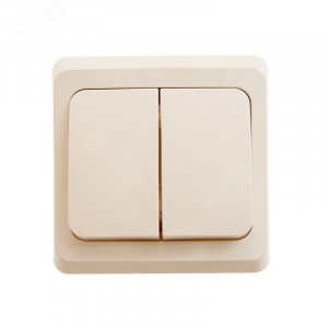 Выключатель 2-кл. СП Этюд 10А IP20 с подсветкой крем. SE BC10-006K