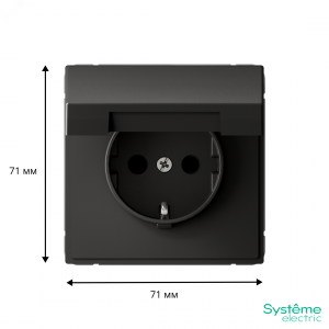 ARTGALLERY РОЗЕТКА с заземл. со шторк. с крышк., 16А, IP20,  механизм, быстрозажимные клеммы, базальт GAL001446S