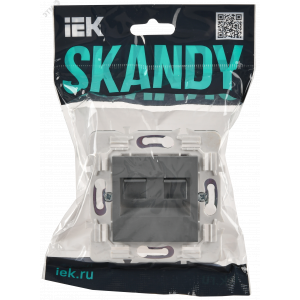 SKANDY Розетка компьютерная двойная RJ45 кат.5E SK-K03Gr серый IEK SK-K20-1-K03