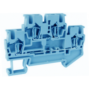 Этажная клемма UJ5-2.5/2-2(BU), Этажная клемма, 2 этажа, тип фиксации провода: пружинный, номинальное сечение: 2,5 мм кв., 26A, 500V, ширина: 5,2 мм, цвет: синий, тип монтажа: DIN35