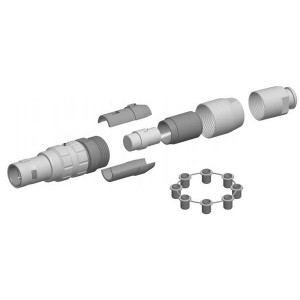 JBXFH0G03MCSDSR, Цилиндрические защелкивающиеся разъемы StrtPlug,IP68 sz.3 M Cont CblClampBS