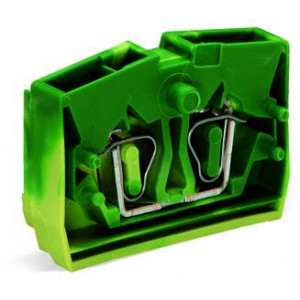 Проходная клемма (MINI) 254327, Проходная клемма, MINI, верхний подвод кабеля, 2 точки подключения, тип фиксации провода: пружинный, номинальное сечение: 2,5 мм кв., 24A, 800V, ширина: 6 мм, цвет: желто-зеленый, тип монтажа: без фиксации