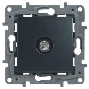 Розетка телевизионная оконечная TV СП Etika 5дБ 5-862МГц механизм антрацит Leg 672665