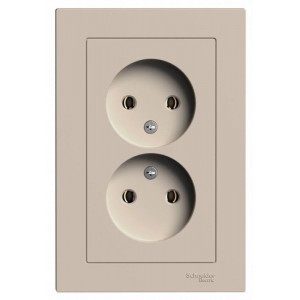Розетка 2-м. AtlasDesign 16А без заземл. в сборе песочн. SE ATN001220