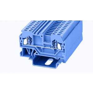 WS1.5-01P-12-00Z(H), Проходная клемма, тип фиксации провода: пружинный, номинальное сечение: 1.5 мм кв., 18A, 800V, ширина: 4 мм, цвет: синий, тип монтажа: DIN35