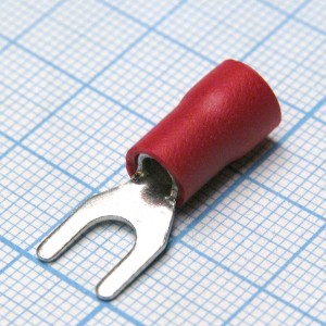 SV5.5-5  Red, наконечник кабельный вилочный с изоляцией d=5.3мм, сеч. пров.4.0-6.0мм2