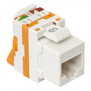 Модуль Keystone TERACOM CS Cat.6A неэкранированный 110 IDC 180 градусов самозажимной (Toolless) оранжевый TRCS-KSTN-RT180-6AUTP-OR