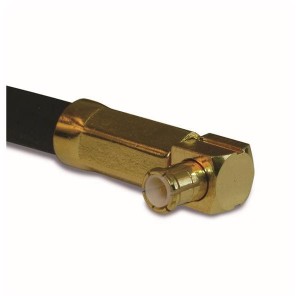 252115, РЧ соединители / Коаксиальные соединители MCX RIGHT ANGLE CRIMP PLUG 58/U GOLD