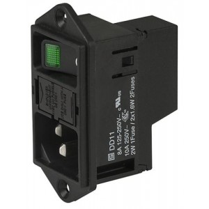 DD11.0113.1111, Модули подачи электропитания переменного тока Red illumination QC 10A No Drawer