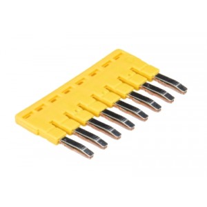 Соединительная перемычка IVB WKF 2,5 - 8, Соединительная перемычка, 8 полюсов, изолированная, вилочная, для клемм: WT 2,5, цвет: желтый