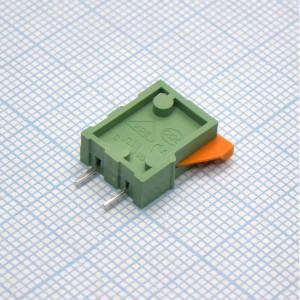 DG141V-2.54-01P-14-00A(H), Нажимной безвинтовой клеммный блок 1 контакт. Зажим типа торцевой контакт. Серия DG141V-2.54