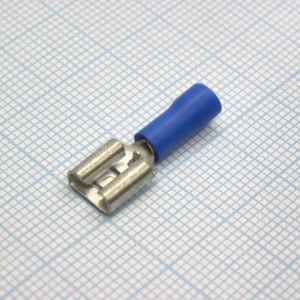 FDD1.25-250  Blue, наконечник кабельный ножевой (гнездо) с изоляцией 0.8х6.35мм, сеч. пров. 0.5-1.5мм2