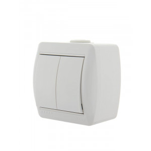 Выключатель 2-кл. ОП Nata 10А IP20 бел. 710-0200-101