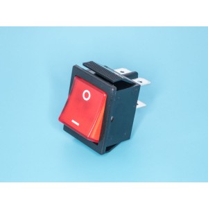 SWR-78/R, Выключатель 220В 4 контакта 29х22мм с подсветкой, красный, крепление защелка