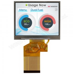 WF35LSIACDNN0#, TFT 3.5", 320 x RGBx240, COG, цифровой RGB интерф, яркость 1100 cd/m2, LED подсветка, напр. питания 3,0... 3,6 В, 12 o`cl  0...+70C