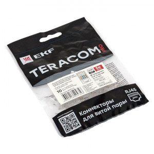 Коннектор RJ-45 TERACOM PRO неэкранированный 8P8C 30мкд Cat.5E универсальный (упак.10шт) [TRP-PLUG-5EUTP-10]