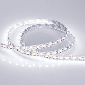 Лента RT 2-5000 12V Cx1 White6000 2x (5060, 360 LED, LUX) 011705(1), Гибкая лента, разрезается по одному светодиоду, smd 5060, 72шт/м (360шт на 5м), белая плата 10мм, скотч 3М. Цвет БЕЛЫЙ 5800-6500K. Питание 12V, мощность 15.6 Вт/м (78 Вт на 5м), угол 120°, цветопередача CRI>85. Размеры 5000х10x2.2мм. Мин.отрезок 13.9 мм,