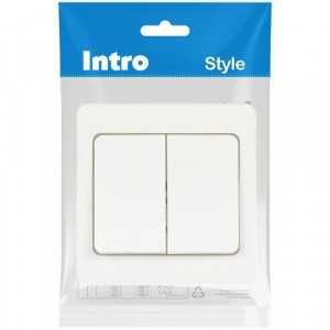 Выключатель 7-104-01 Style двойной, 10А-250В, IP20, СУ, белый1шт Б0060617