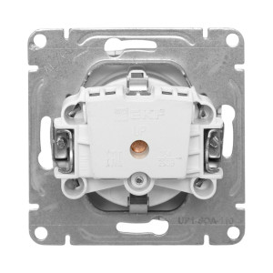 Механизм розетки, 16А, с заземлением, без шторок, алюминий Эпика EKF UP1-SOA-110