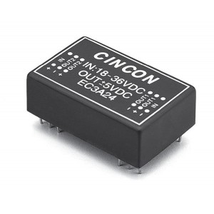 EC3A23HM, Преобразователи постоянного тока в постоянный с изоляцией DC-DC Converter, 3 Watt, 2:1 Input Range, UL Approval, 1.5KVDC min. Isolation, Black Coated Copper with Non-Conductive Base, DIP, 18-36VDC Input, 15VDC Output