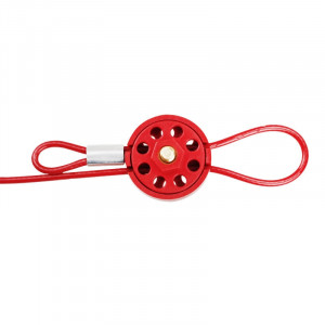 gwrL31CBL3,5, Блокиратор тросовый, стальной трос в ПВХ-оболочке, материал зажима – поликарбонат, длина троса – 3.5 м, диаметр троса – 4 мм, цвет – красный, 1 шт/упак