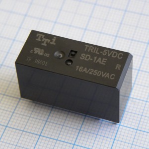TRIL-5VDC-SD-1AE-R, миниатюрное 5VDC, 16А, 1замыкание