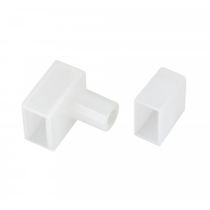 Заглушка MOONLIGHT-CAP-06x12mm-SIDE-S-SET 041058, Комплект силиконовых заглушек для гибкого неона MOONLIGHT, сечение 12х6мм. В комплекте заглушка с выводом под кабель питания (вбок относительно линии сечения ленты) и глухая заглушка. Использовать с герметиком.